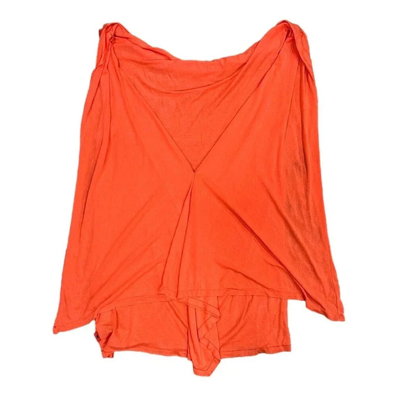 Robe Di Kappa Orange Open Back Cape Sleeve Top S - Picture 2 of 4